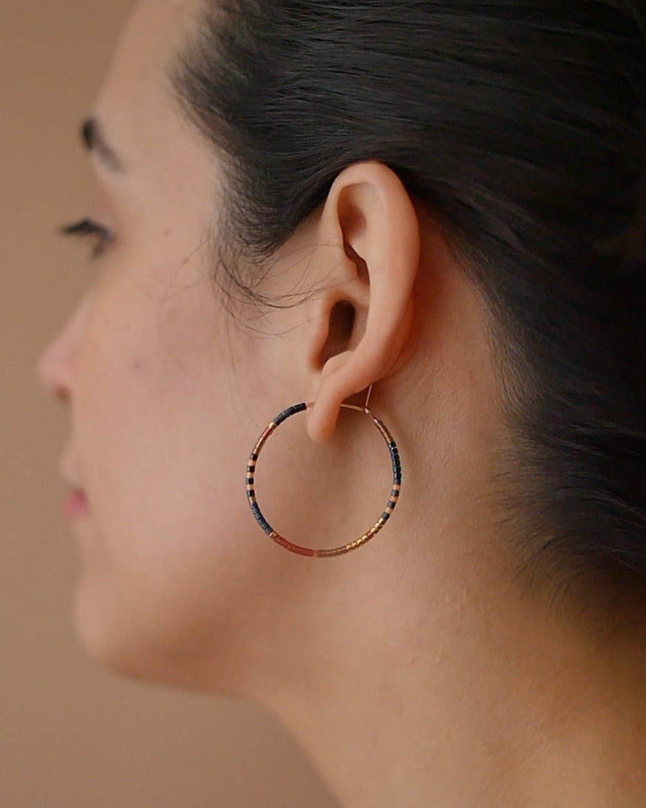Daldanea Althia 14KT Gold Hoops on model