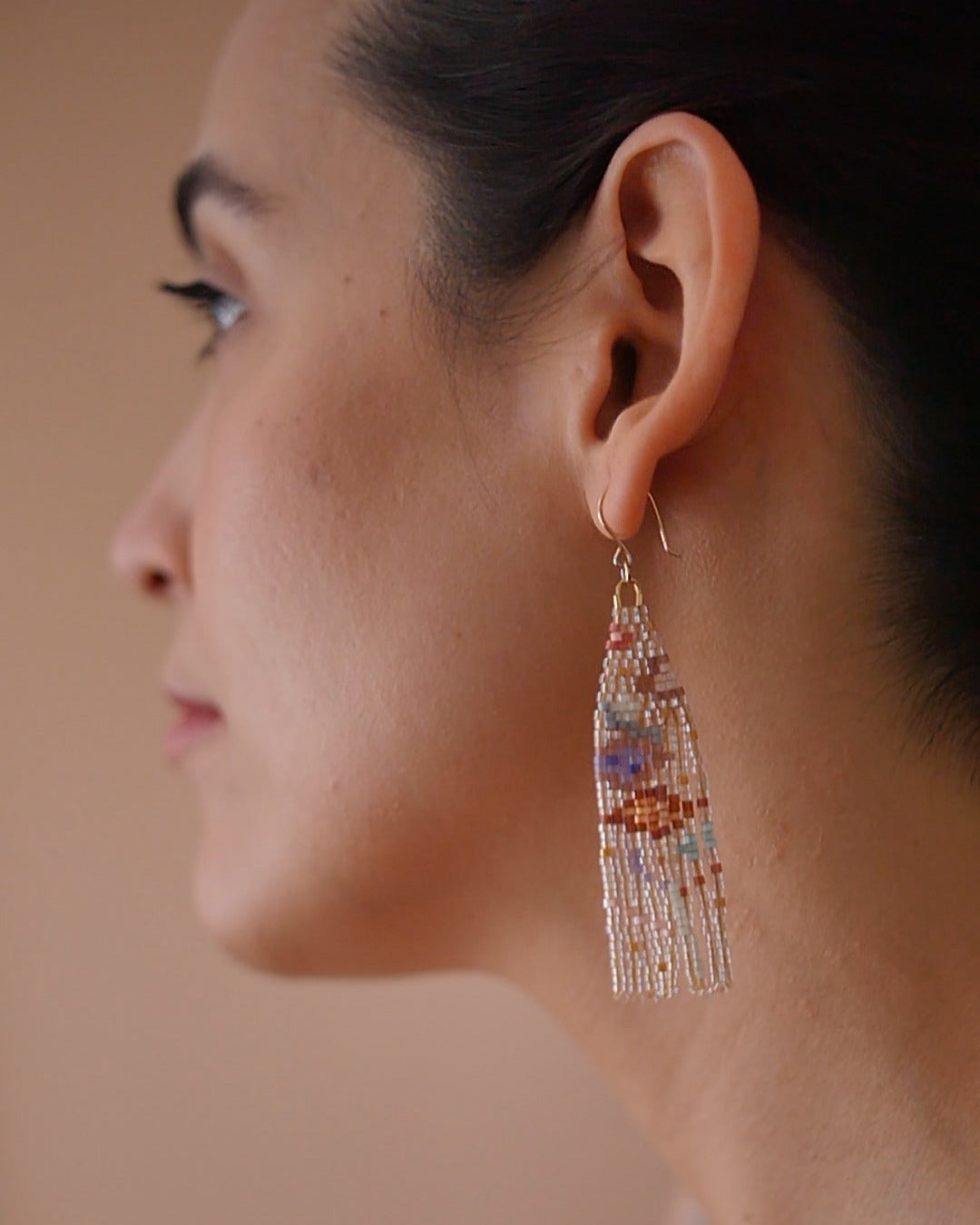 Model wearing Daldanea Collette earring