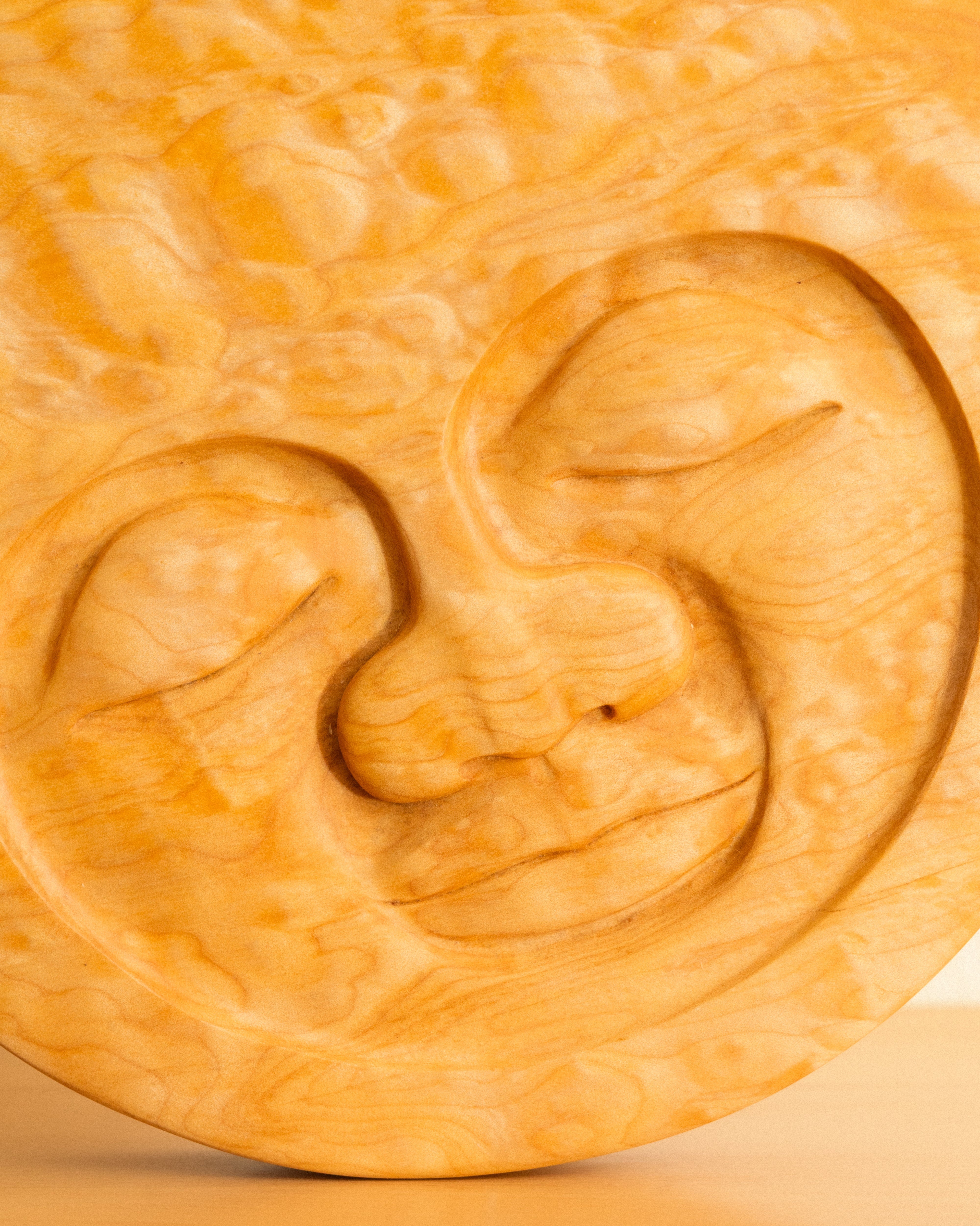 Maple Moon face carving