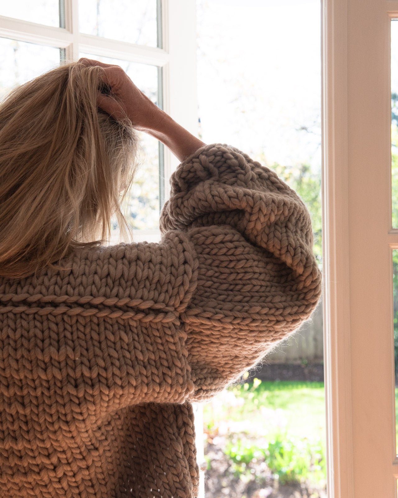 Diane Rudge Merino Wool Cardigan in Sand