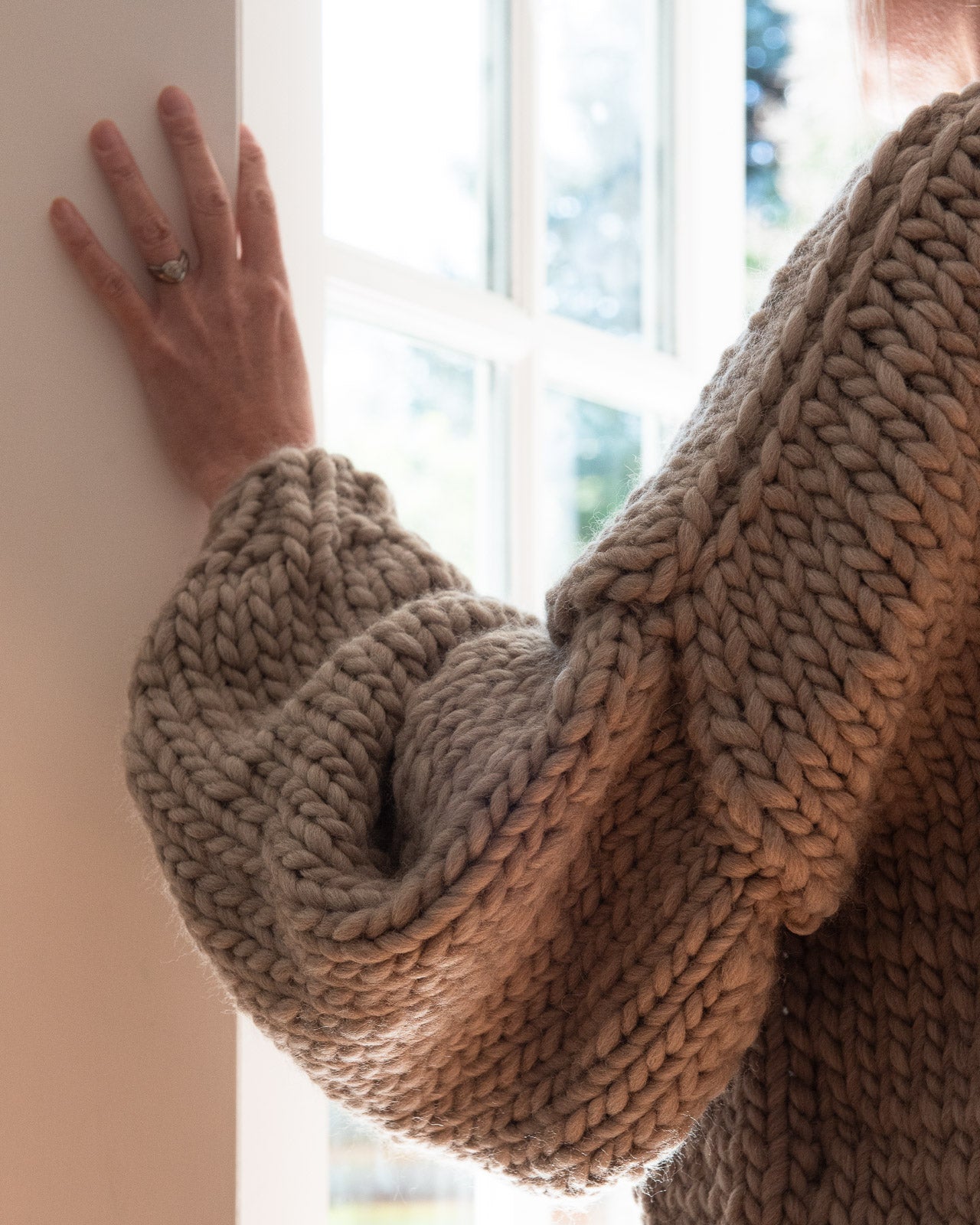 Diane Rudge Merino Wool Cardigan in Sand