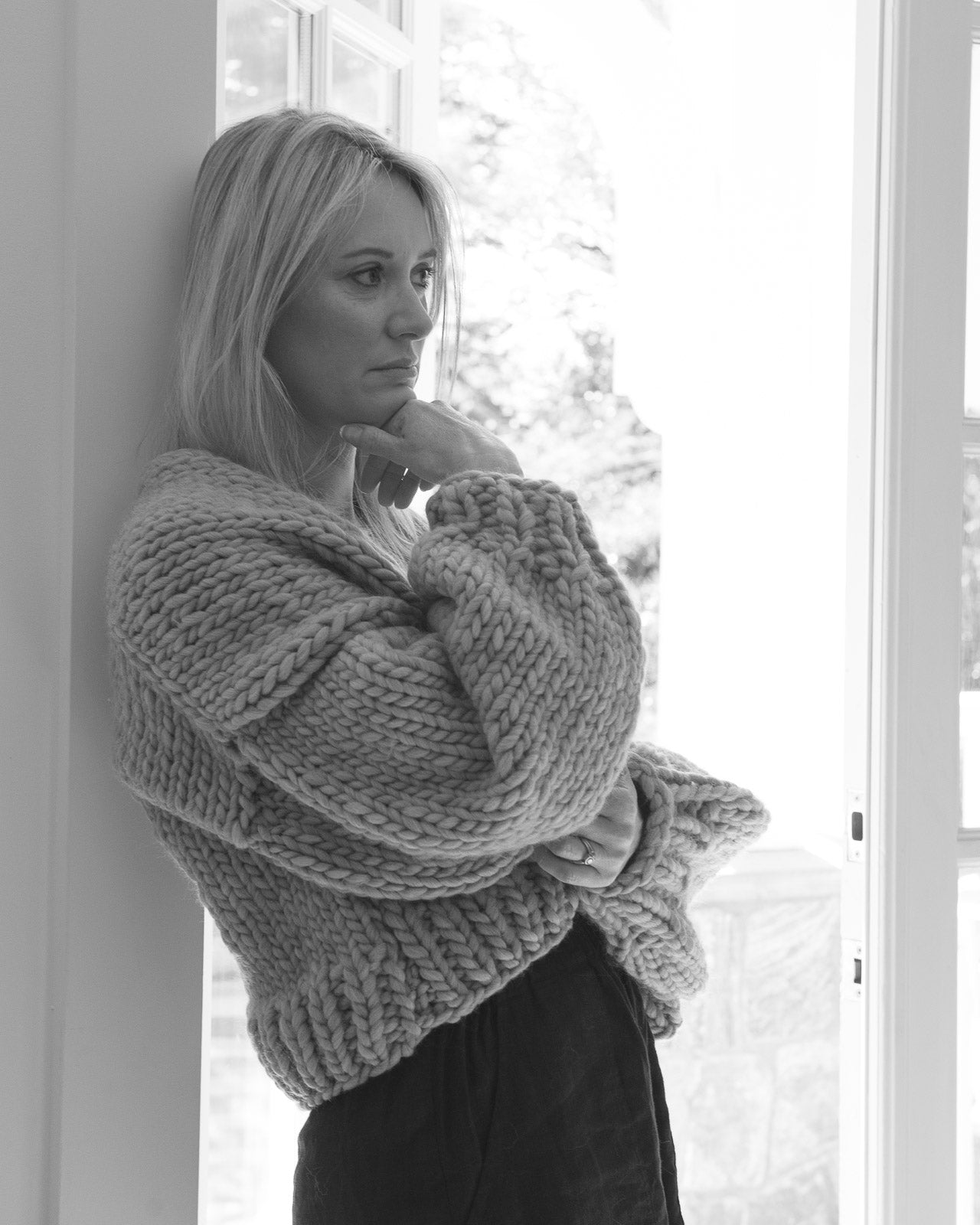 Diane Rudge Merino Wool Cardigan in Sand