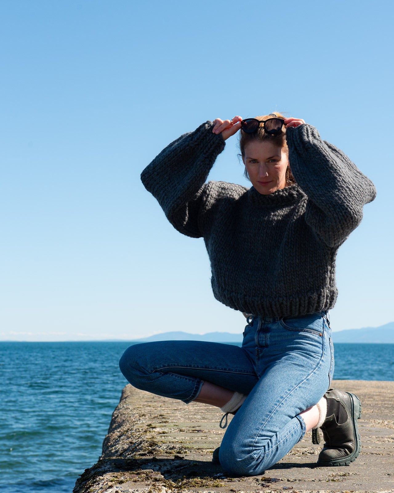 Crew Neck Sweater in Charcoal