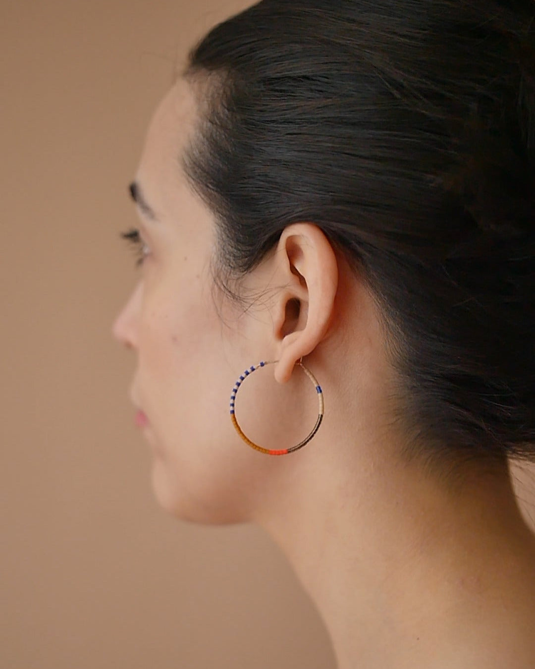 Daldanea Jaya 14KT Gold Hoops on model