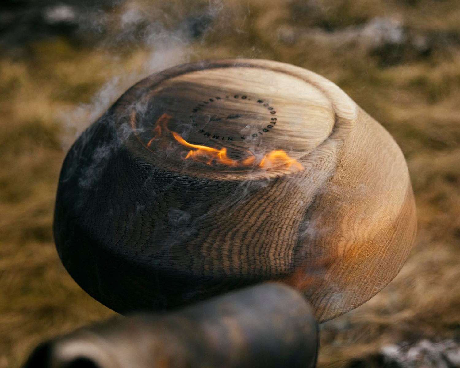 Miller + Co. Shou Sugi Ban Wooden bowl being made