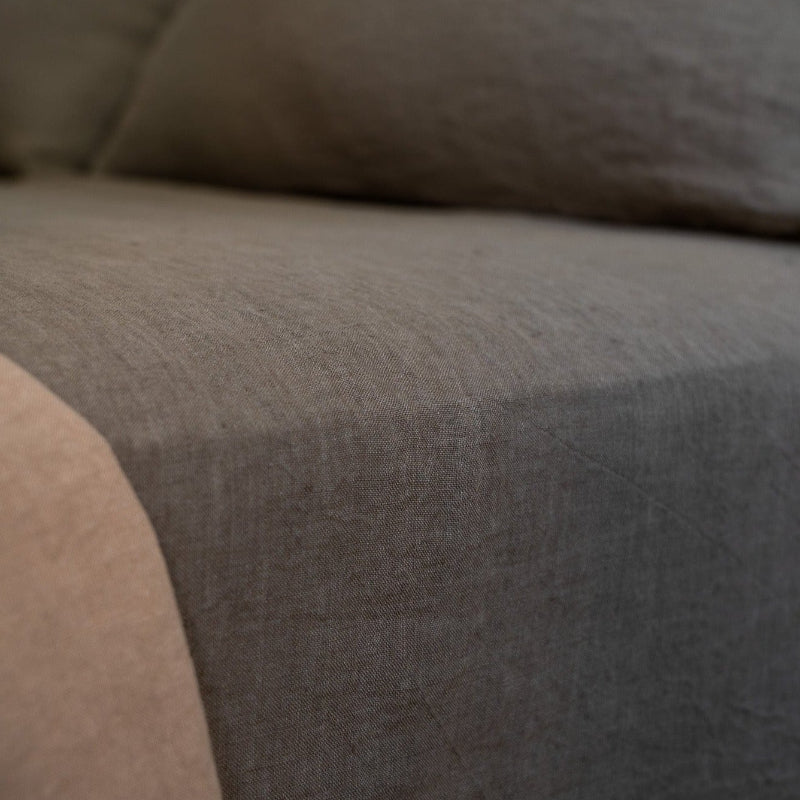 Close-up of a brown fabric surface