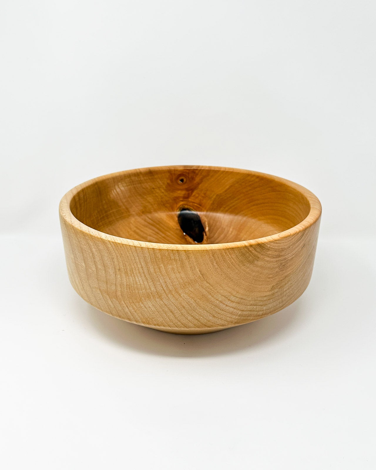 Miller + Co. Wood for Nimmo Bay Quilted big leaf maple bowl from the inside