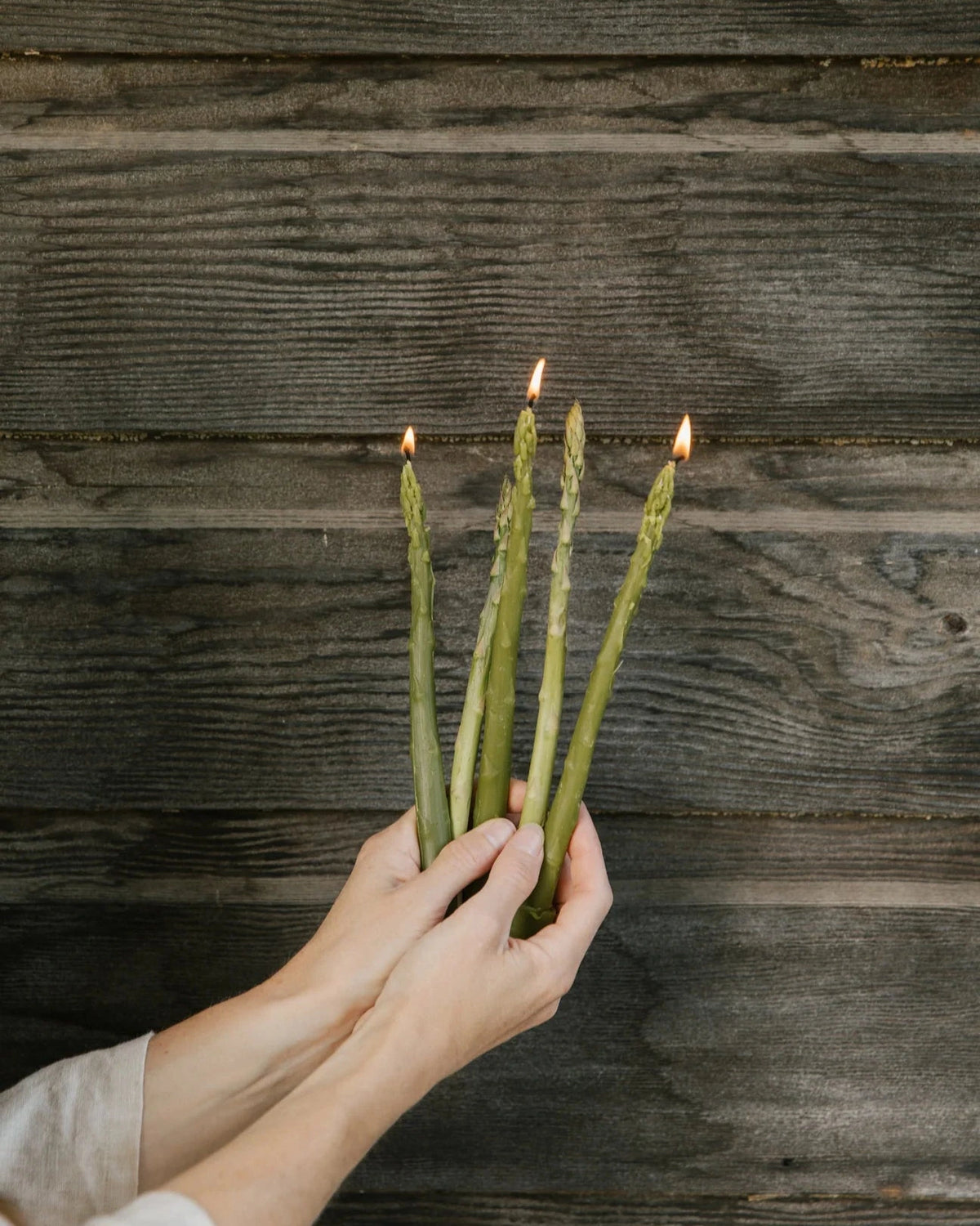 Crowfoot Collective Aparagus Taper Candles