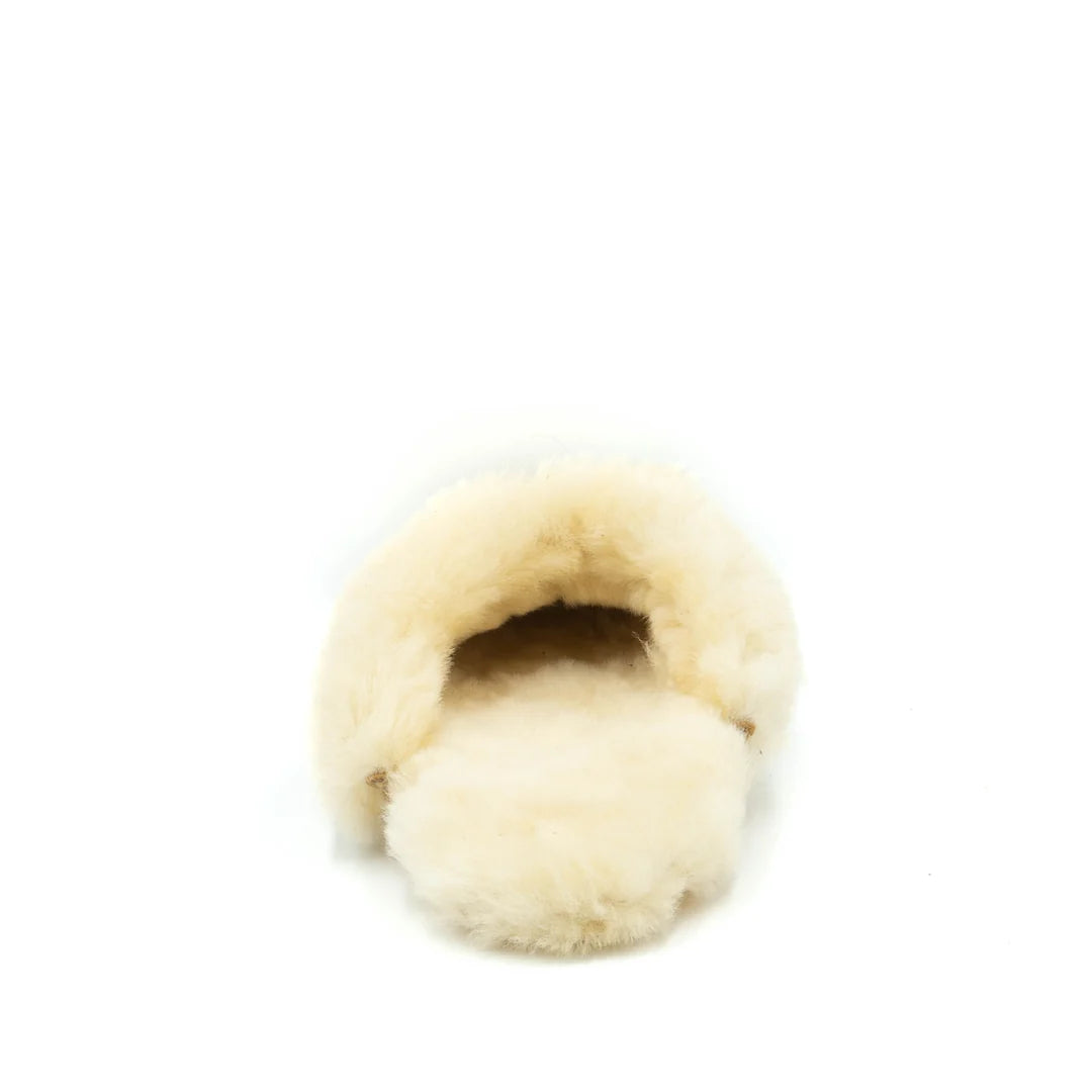 Beige slipper on a white background