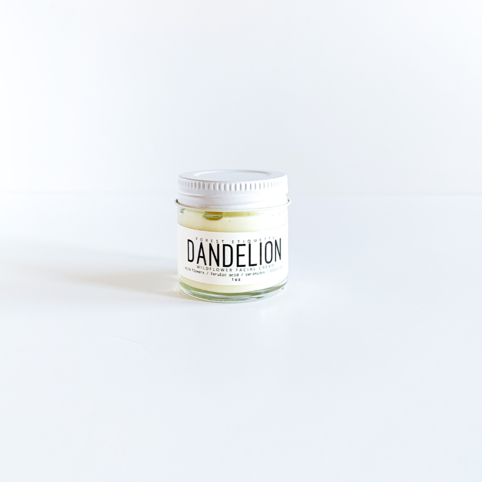 product photos of 1 oz. jar of dandelion moisturizer