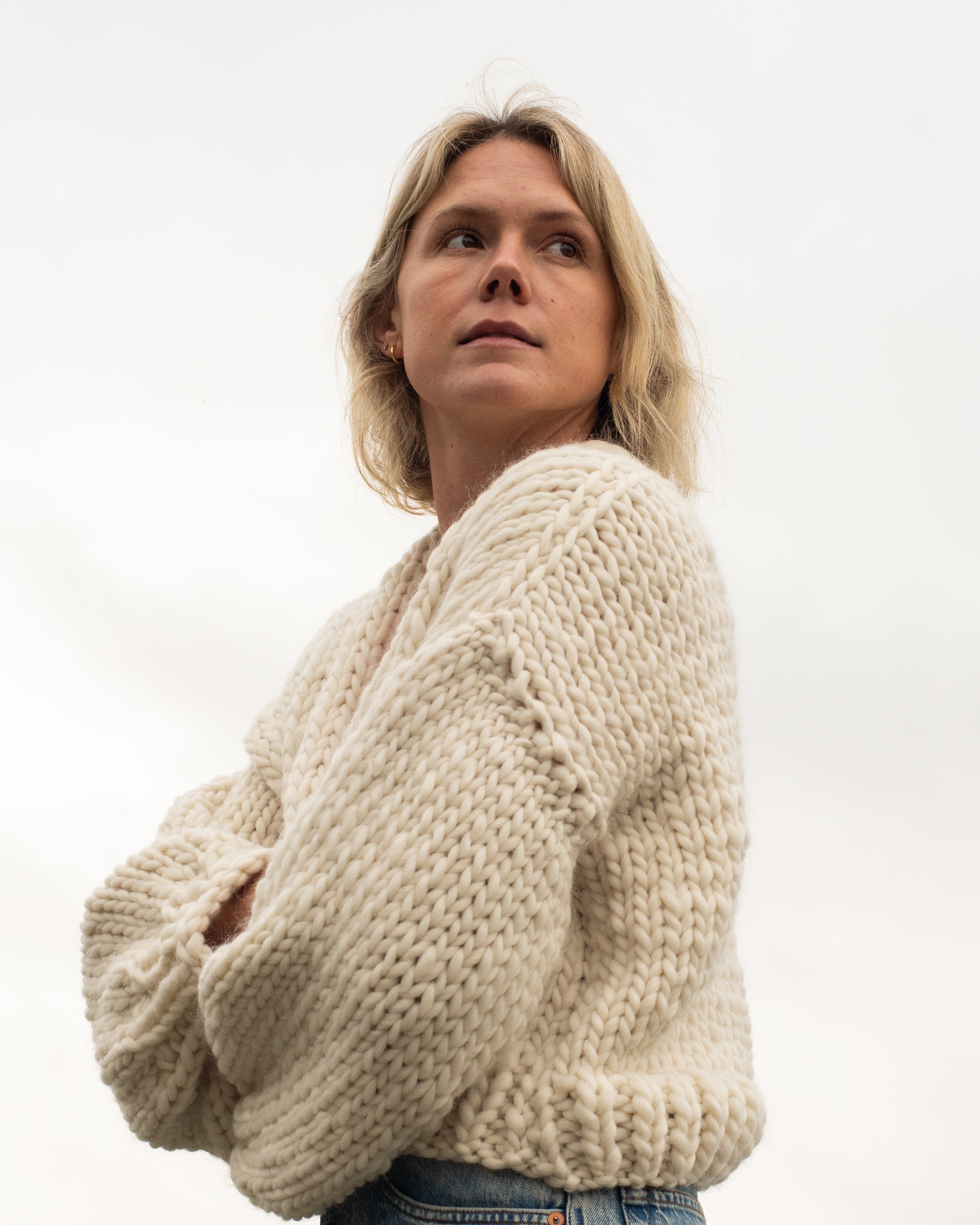 Diane Rudge Knit Cardigan in Cream