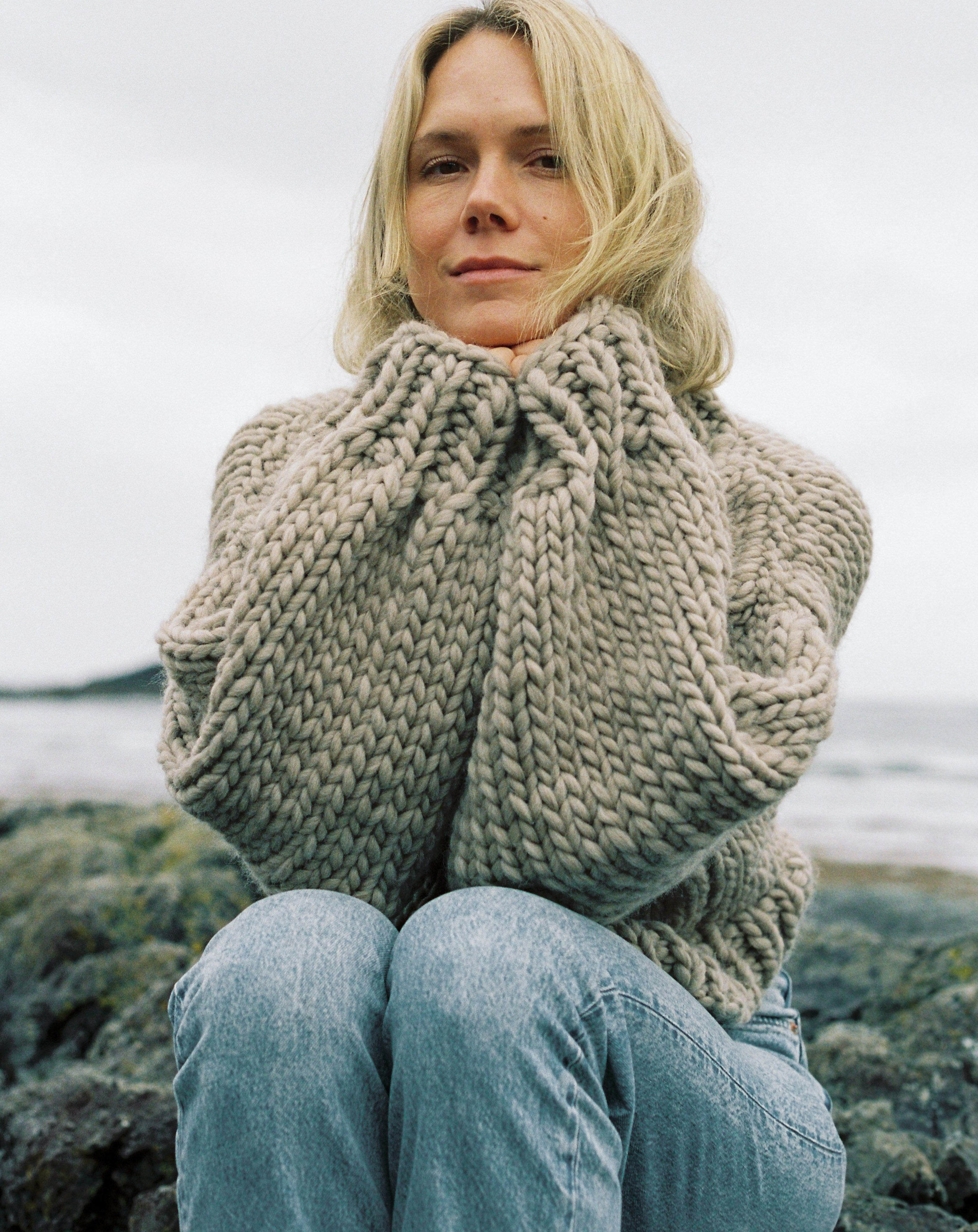 Diane Rudge Crew Neck Sweater in Sand