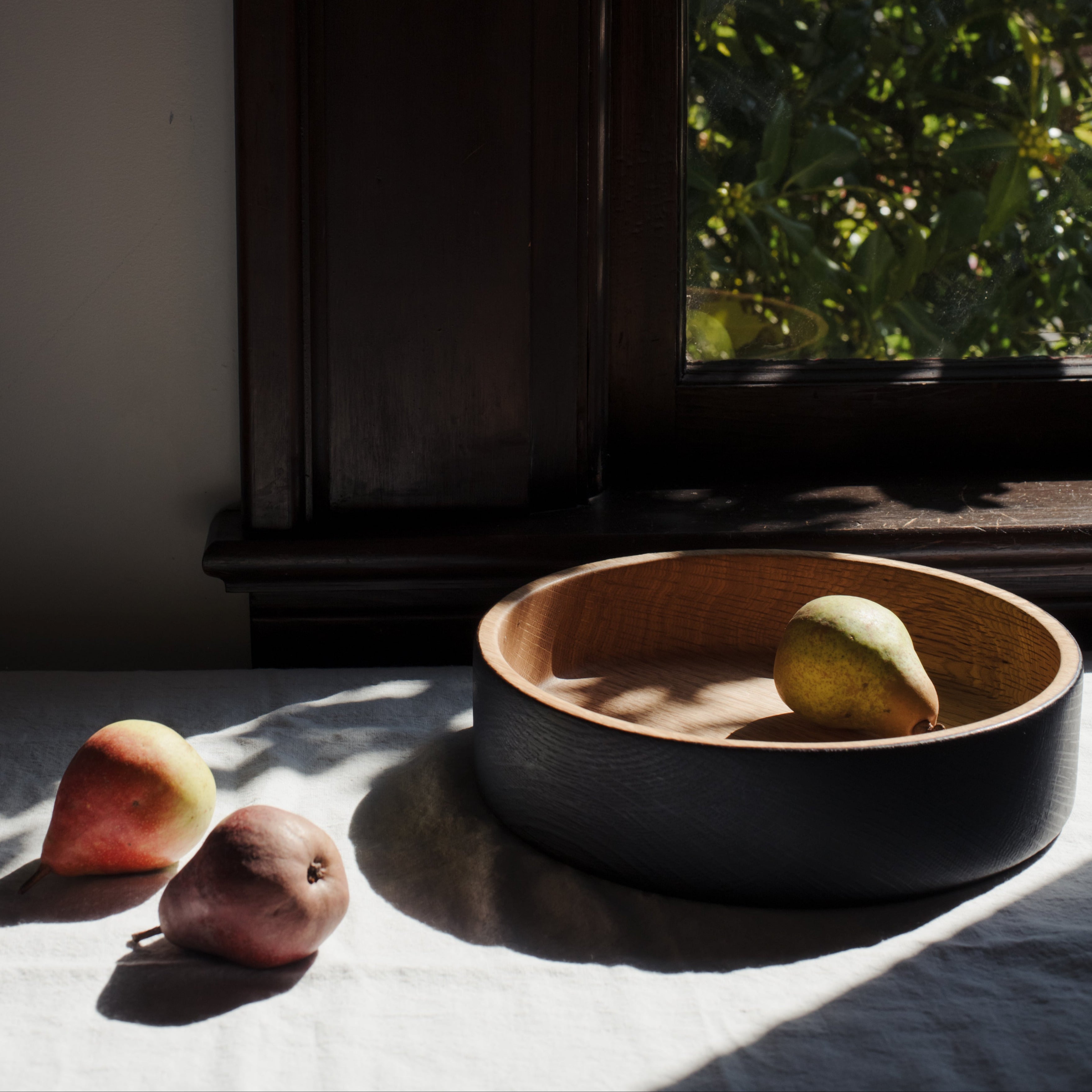 Miller + Co.Shou Sugi Ban Wooden Platter with pears