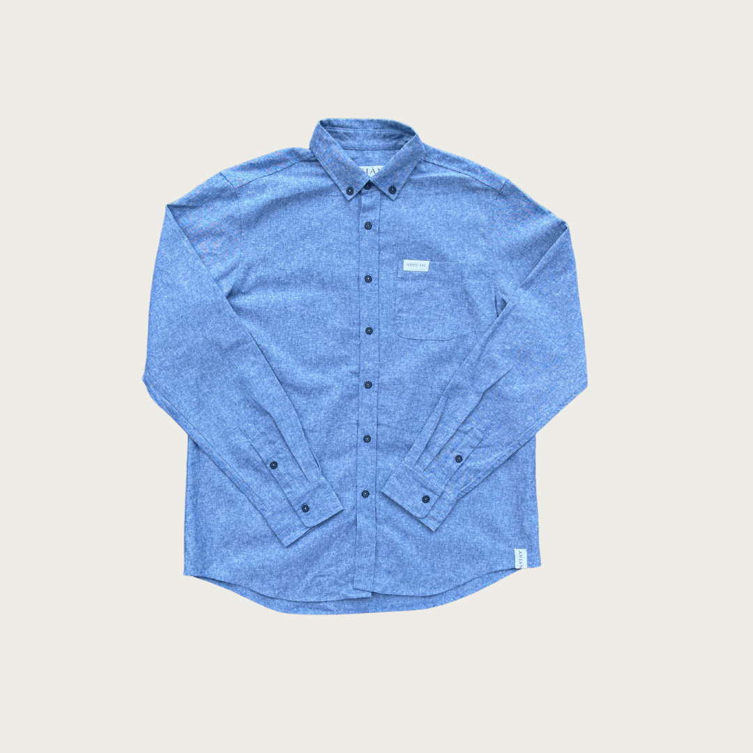 Men's Long Sleeve Blue Chambray Shirt