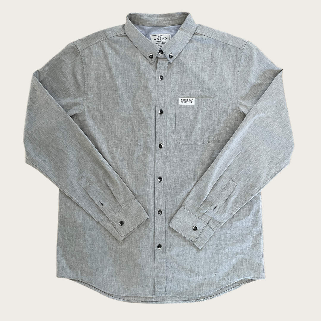 Anian Men's Grey Oxford Shirt