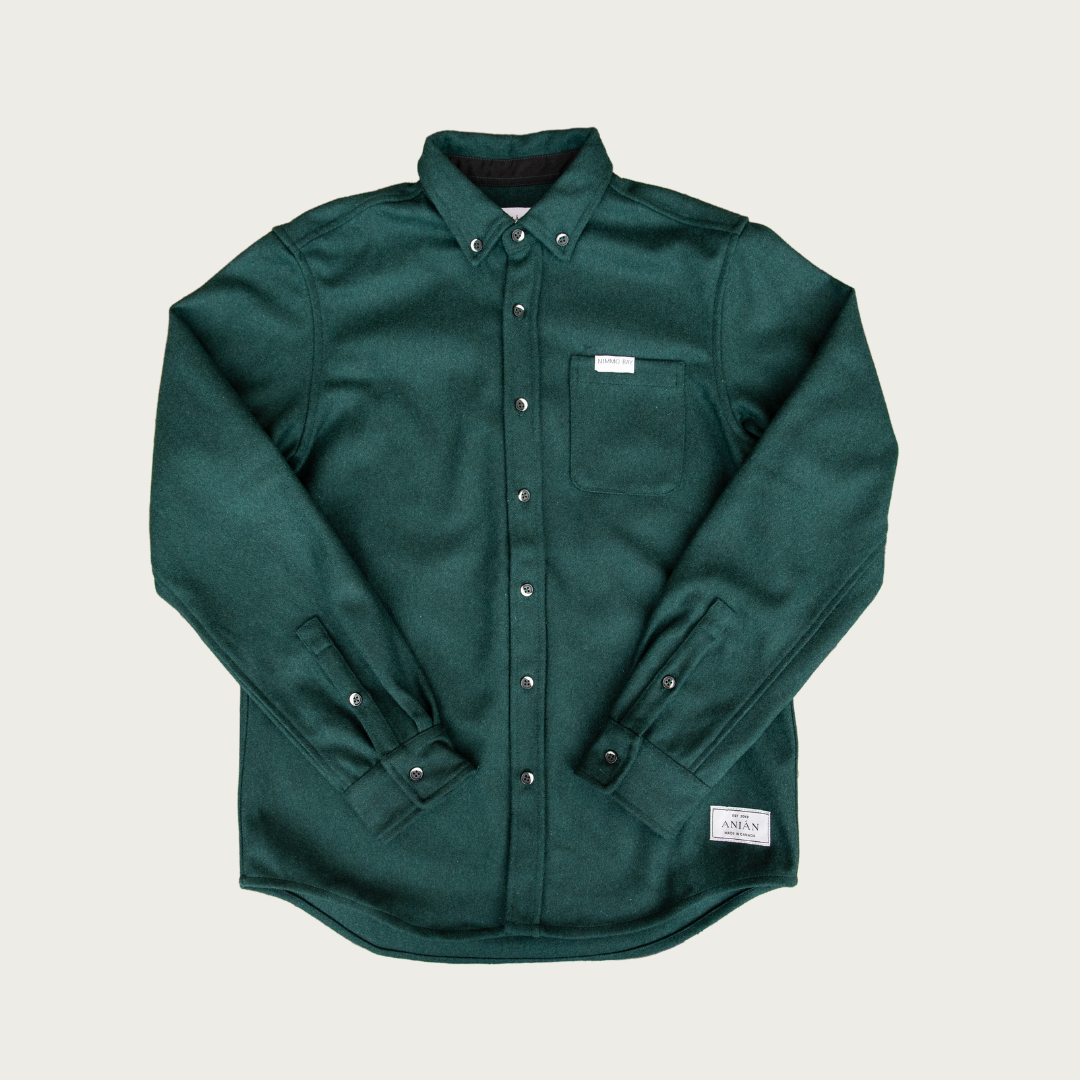 ANIÁN Men's Modern Melton Wool Shirt