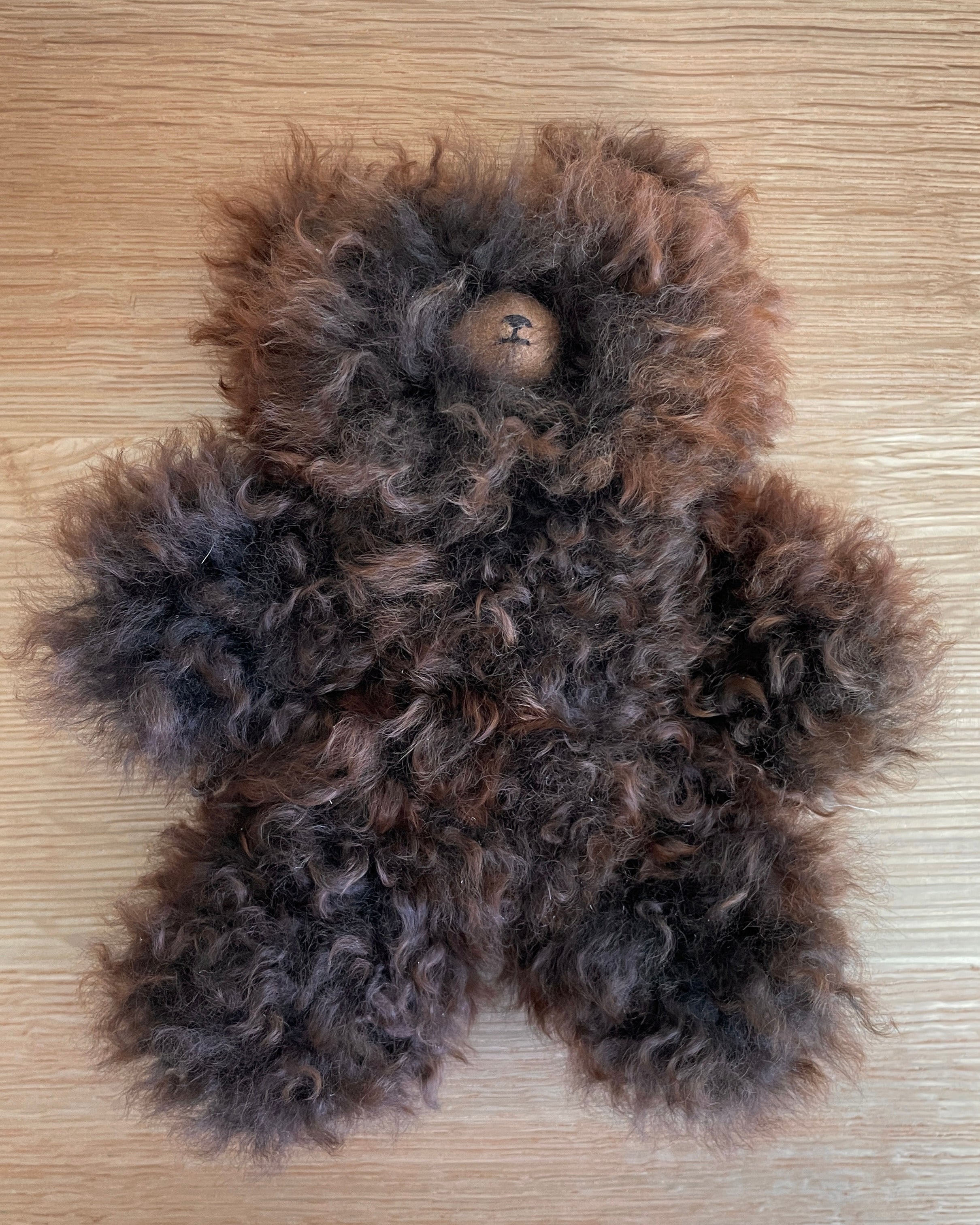 agnes wolfe alpaca teddy bear in dark brown