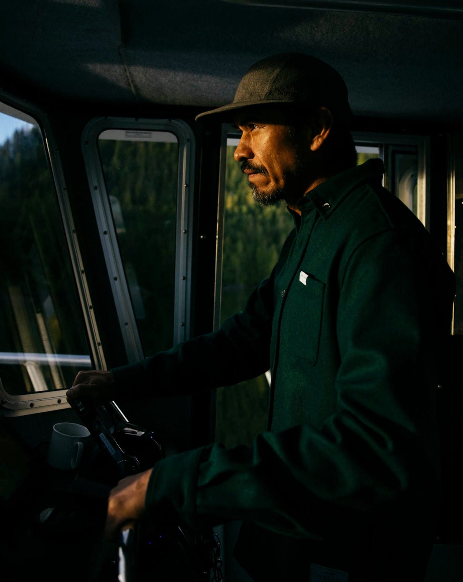 Nimmo Bay x Anian Modern Melton Men's Shirt in Everglade