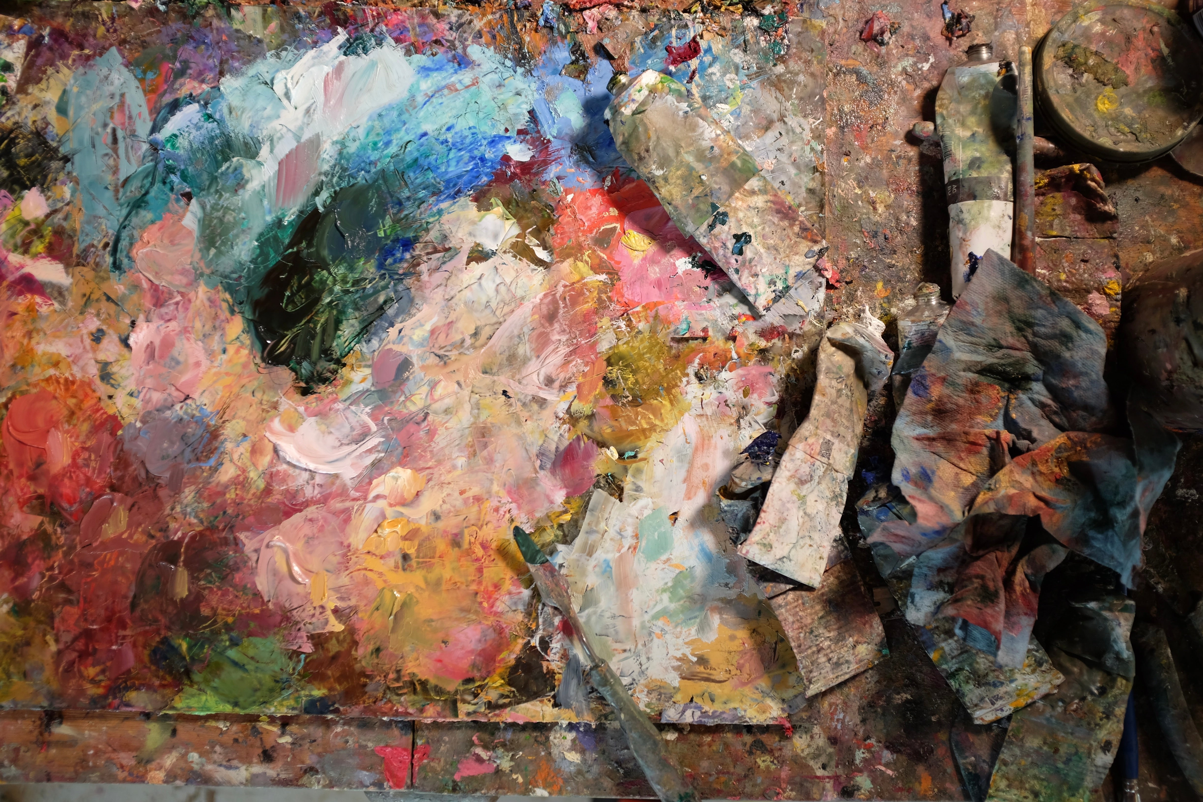 An oil painter's palette