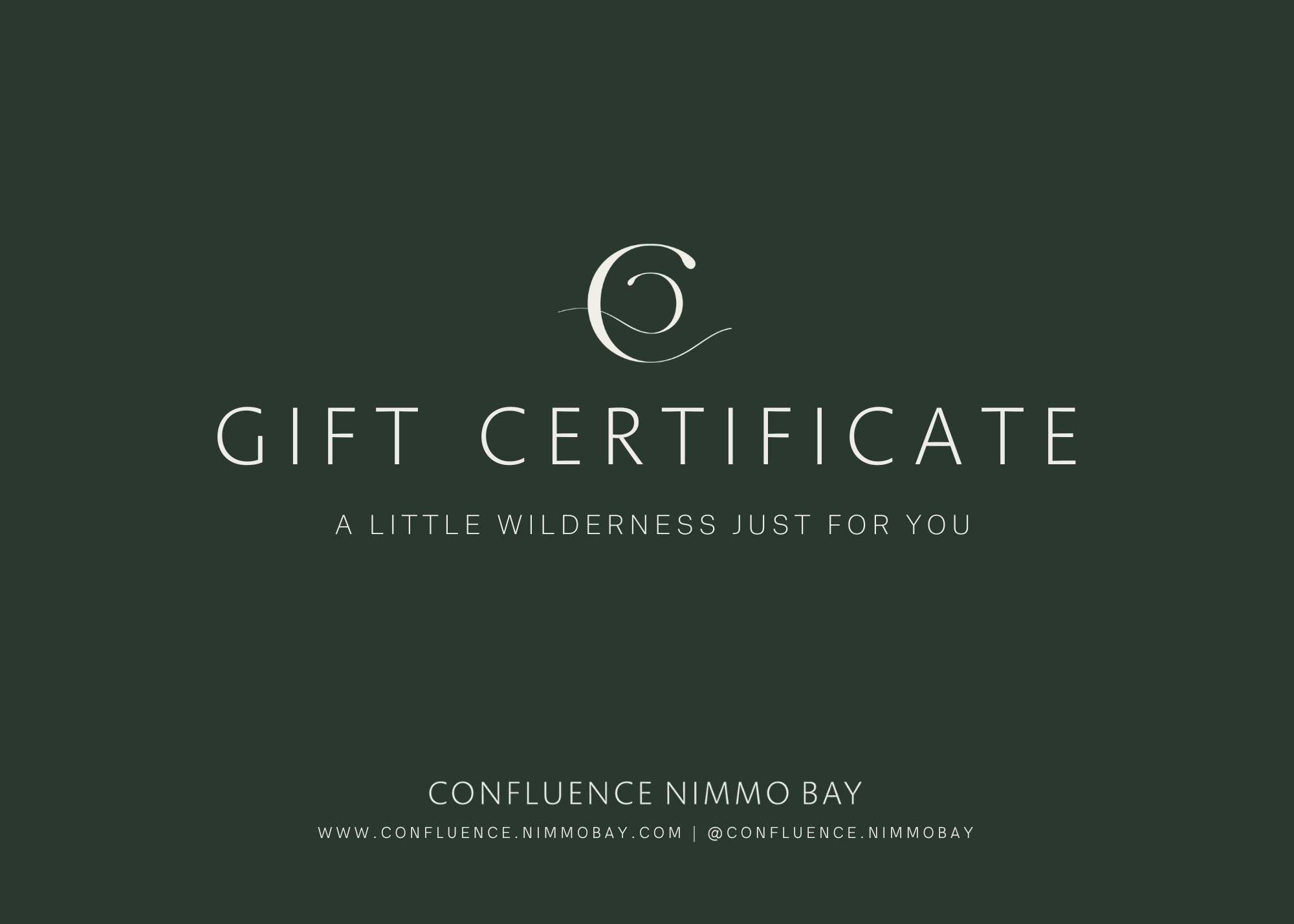 Confluence Nimmo Bay gift certificate