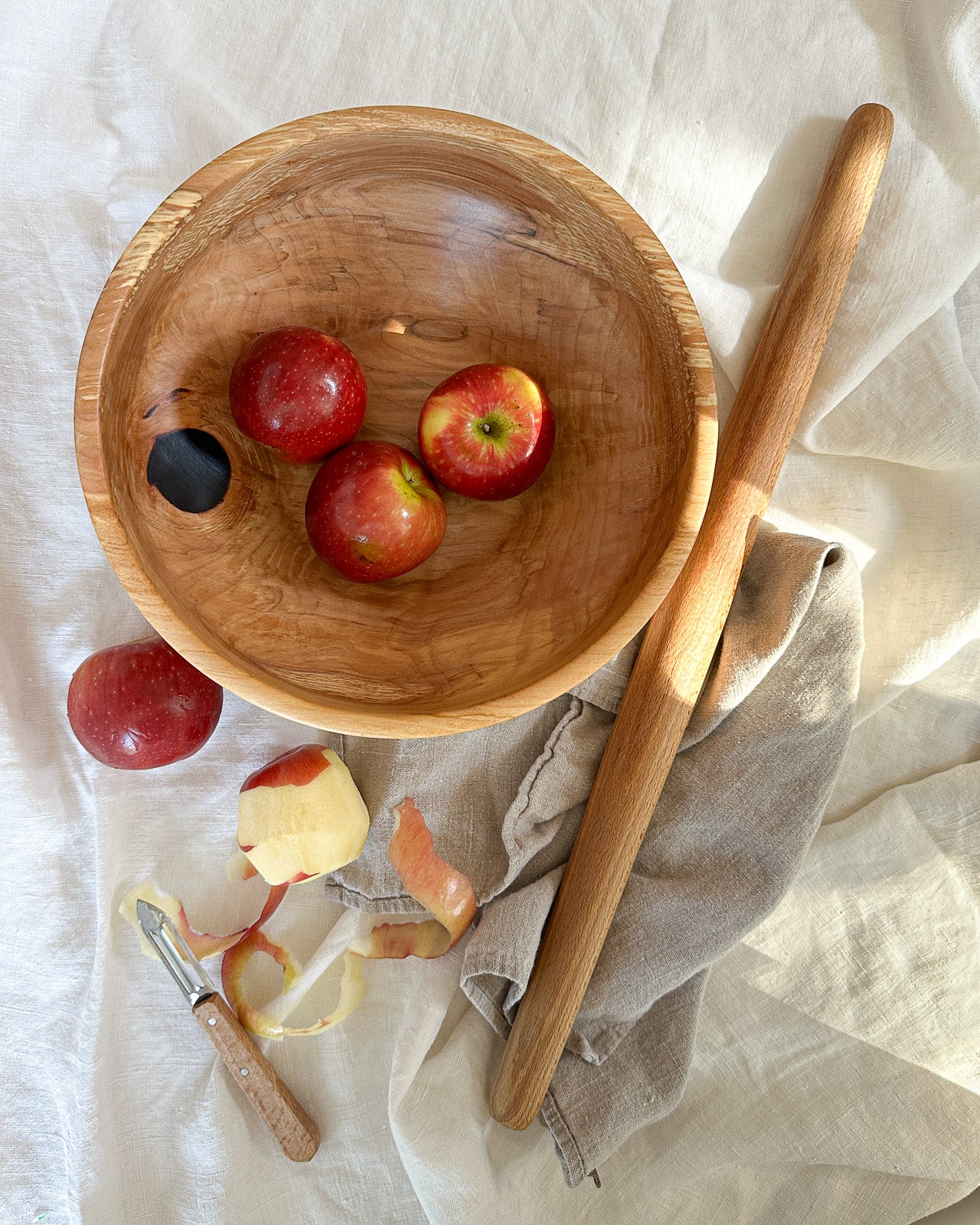 Miller and co wood bowl #6 with apples