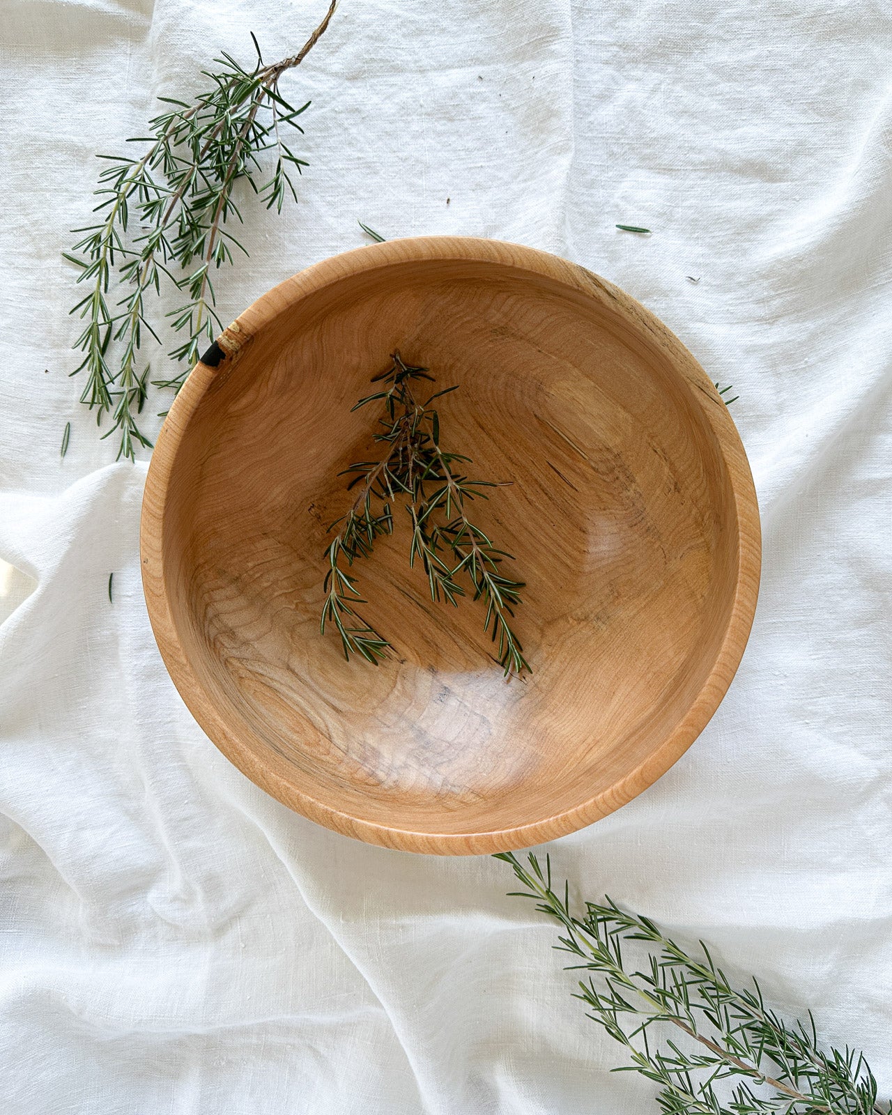 Miller and co wood bowl with fresh rosemary