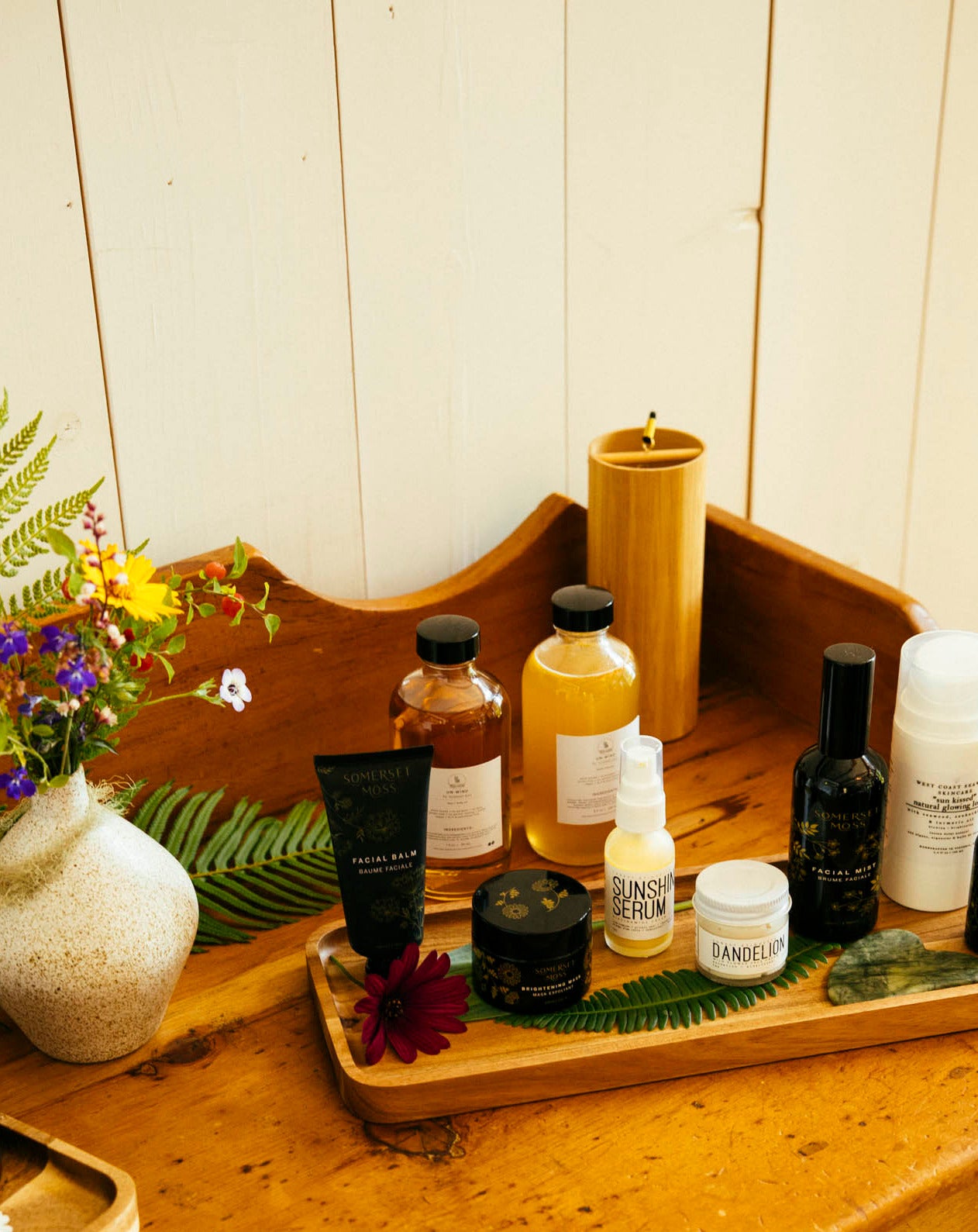 Facial setup with Sunshine serum from forest etiquette
