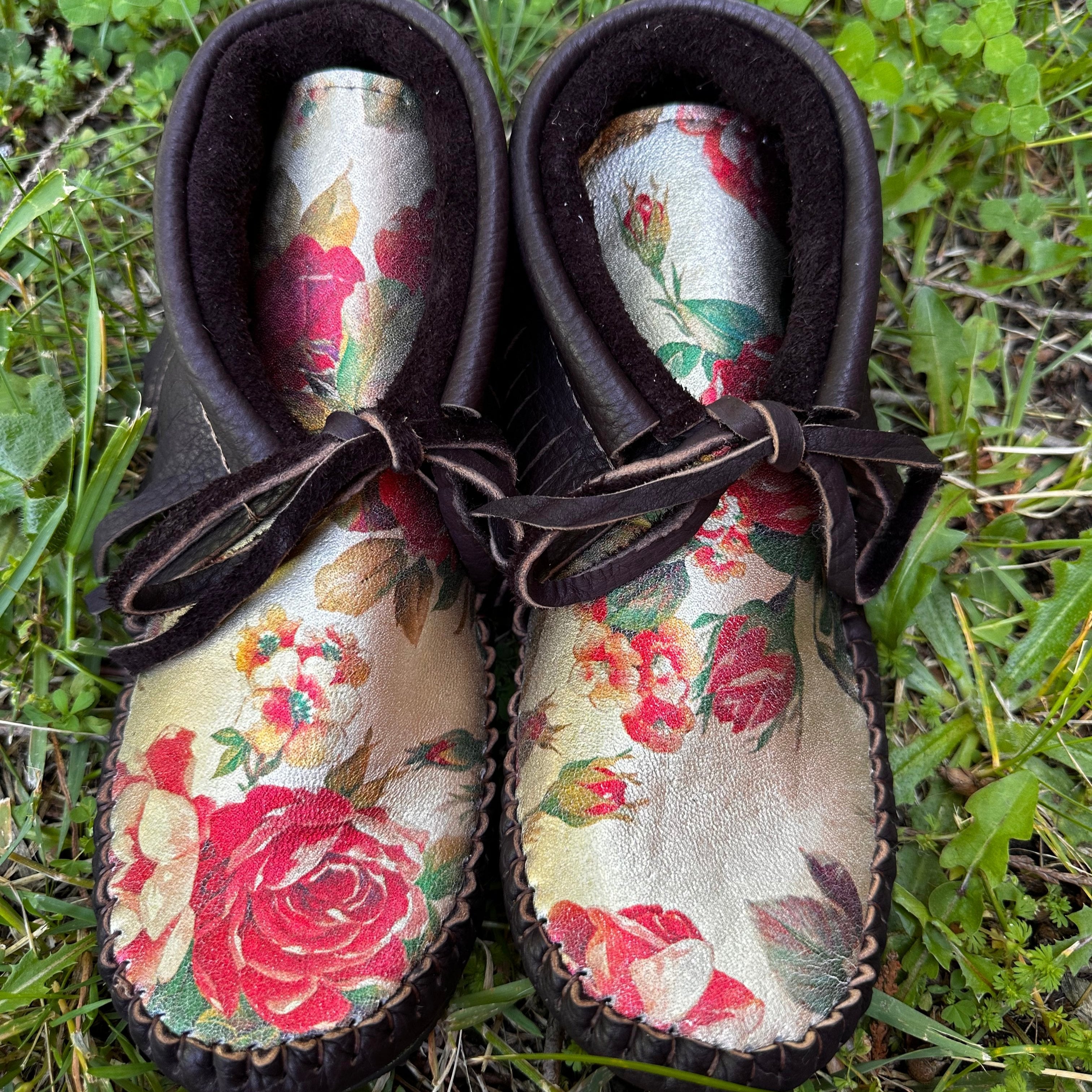 jamie gentry moccasins brown and rose