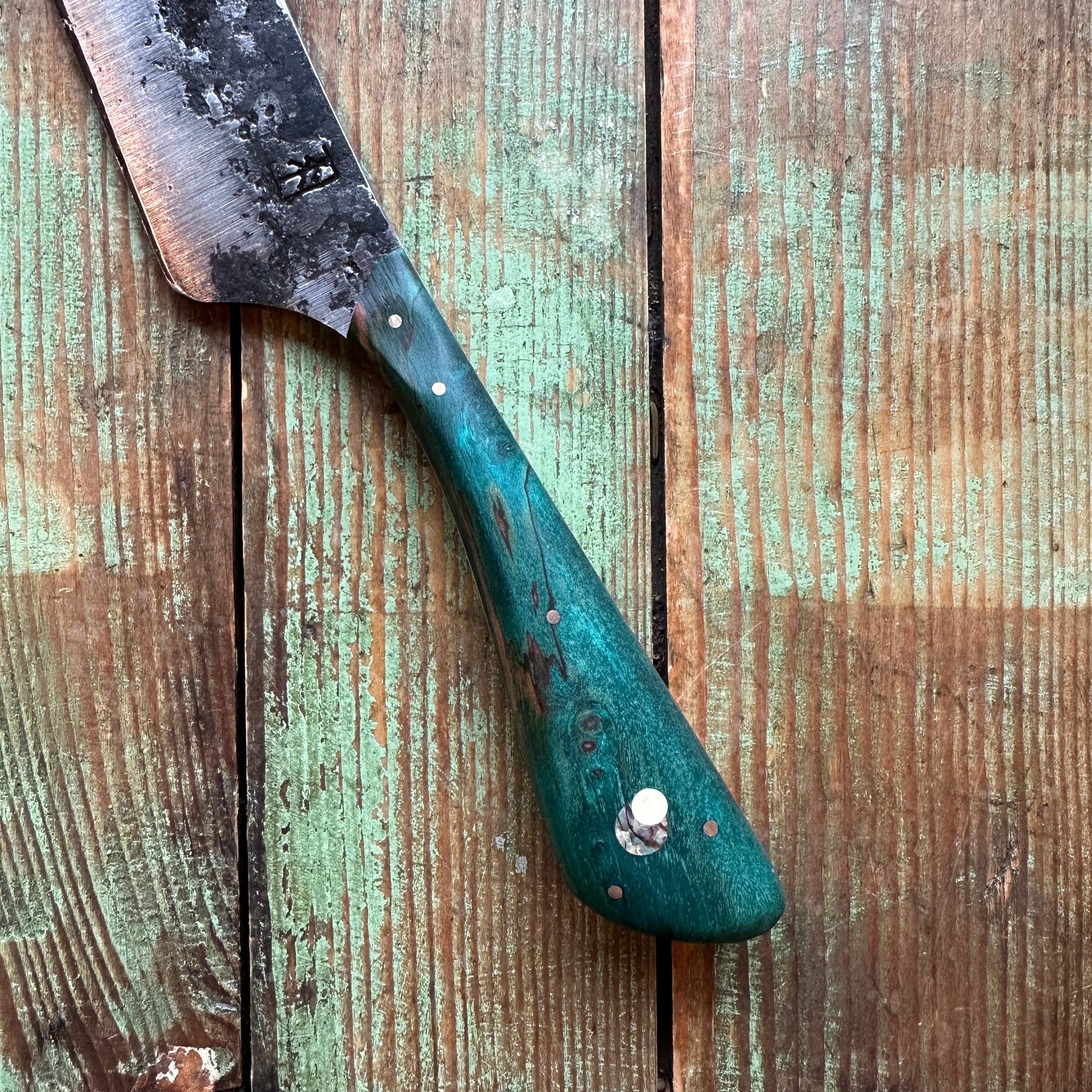 Custom forged Chef's Knife by Ryan Fogarty of Leechtown Blacksmith Co.