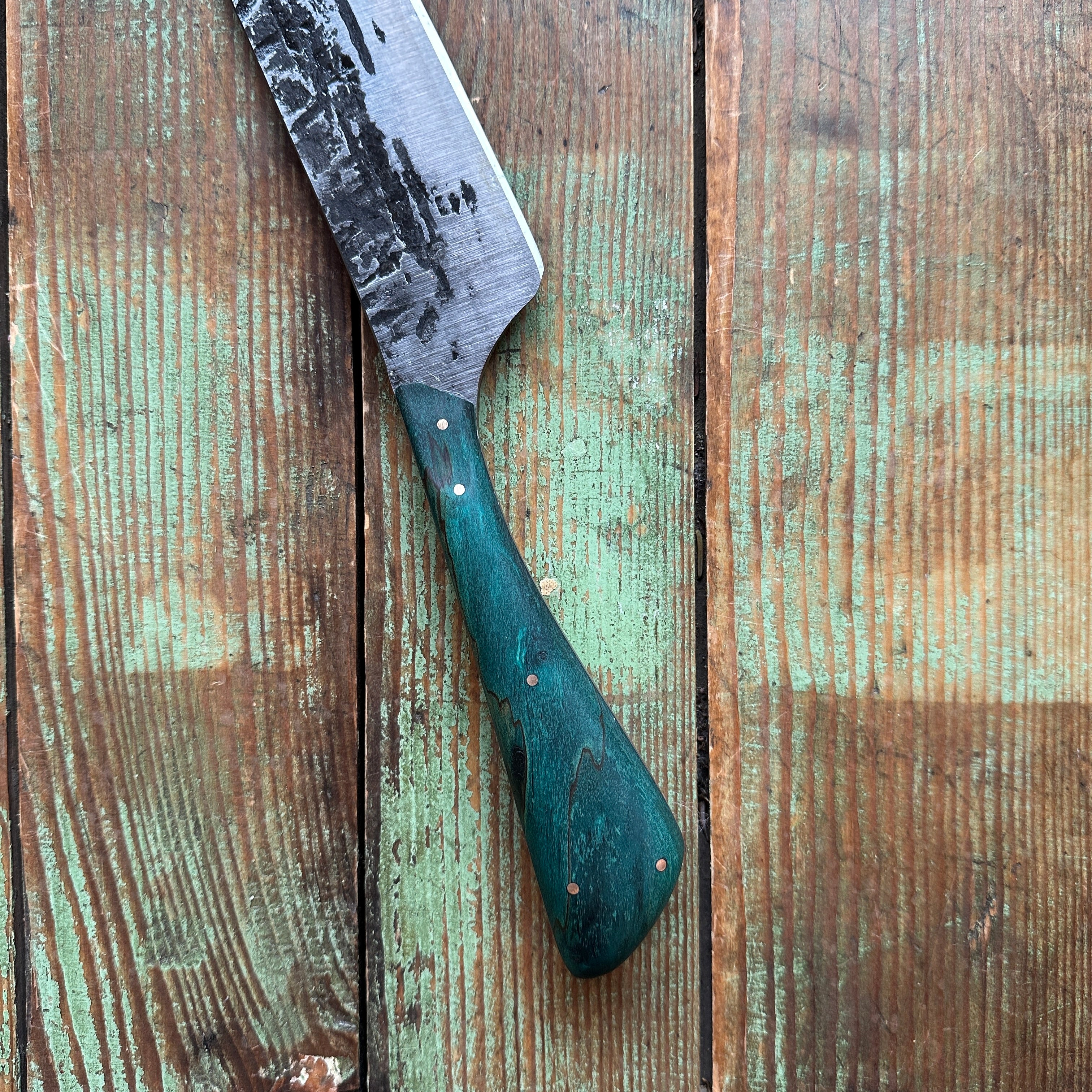 Custom forged Chef's Knife by Ryan Fogarty of Leechtown Blacksmith Co.