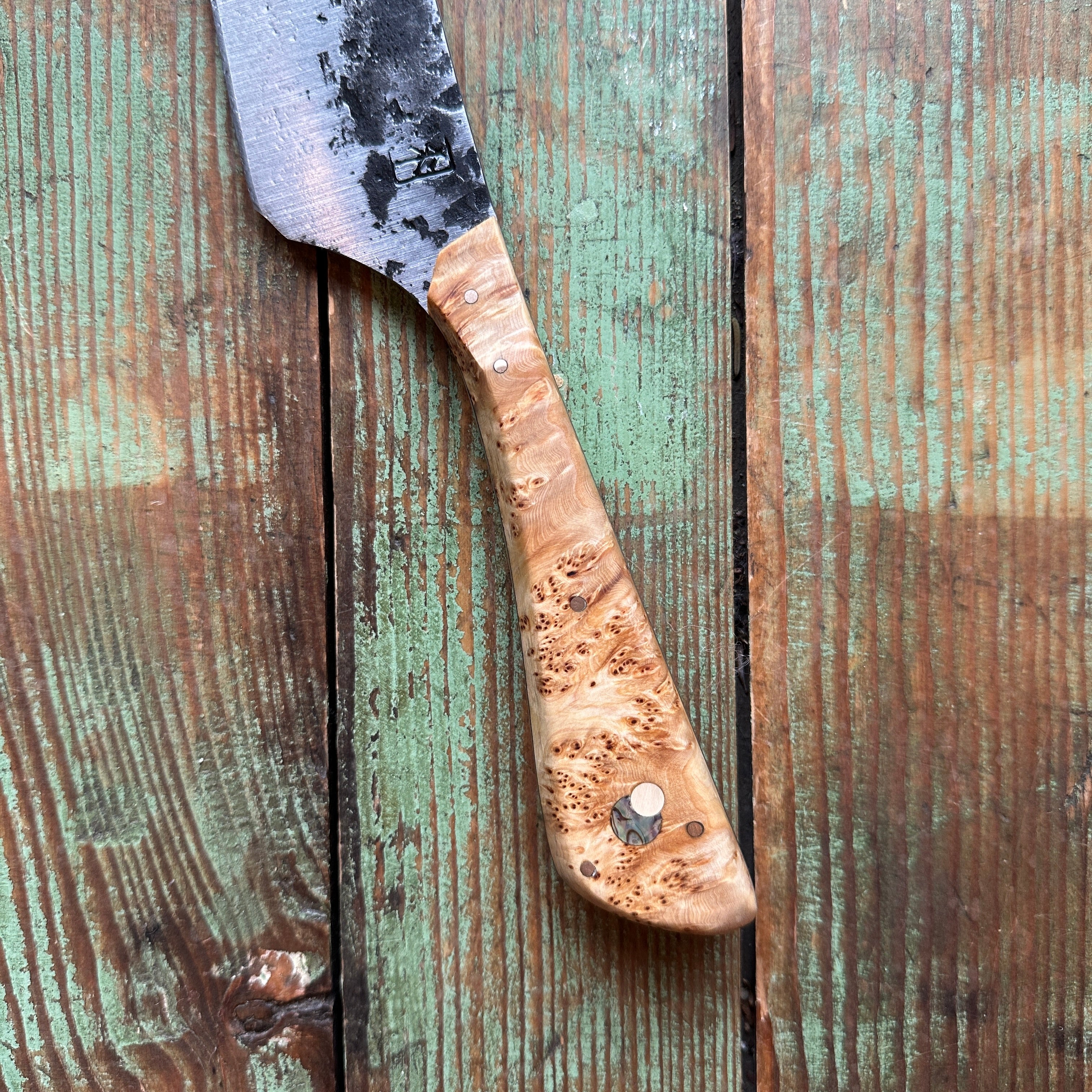 Custom forged Chef's Knife by Ryan Fogarty of Leechtown Blacksmith Co.