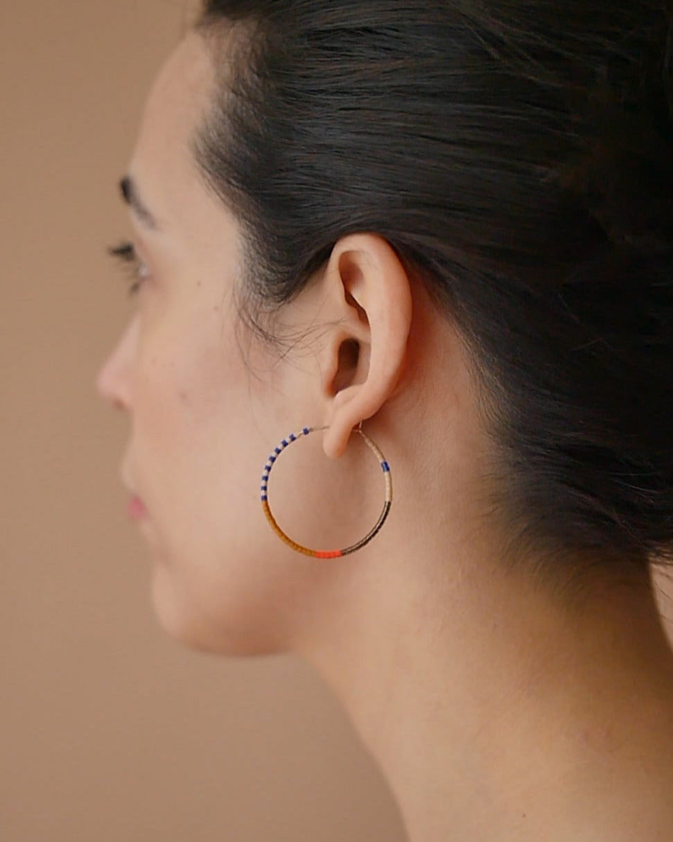 Daldanea Jaya 14KT Gold Hoops on model