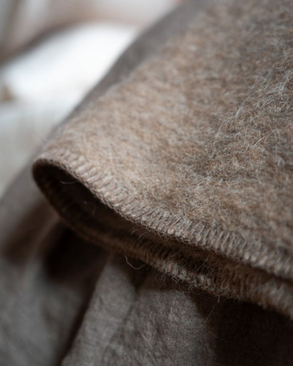 Close-up of brown fabric texture