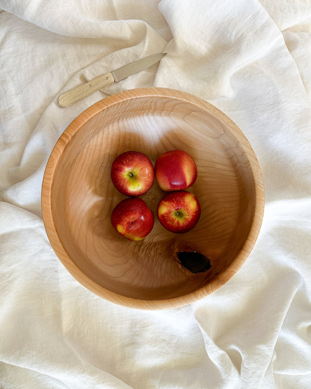 miller and o wooden bowl number 1 with apples