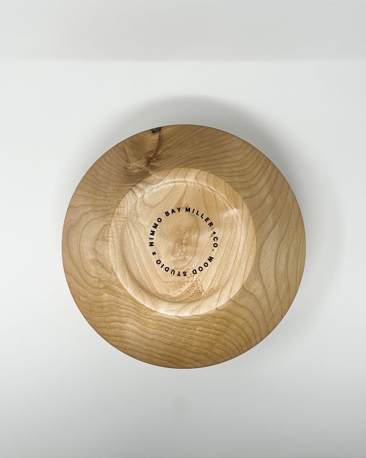 Miller + Co. Wood for Nimmo Bay Quilted big leaf maple bowl from the bottom