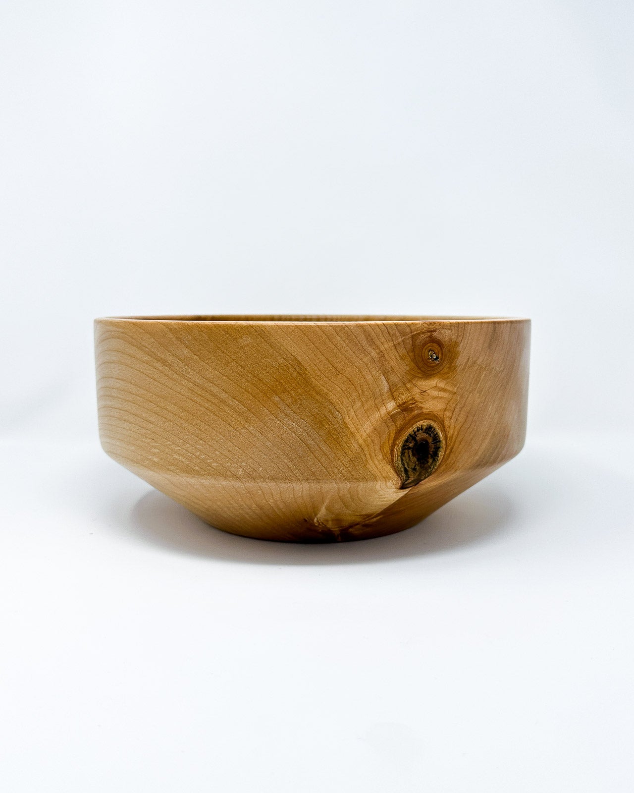 Miller + Co. Wood for Nimmo Bay Quilted big leaf maple bowl from the side