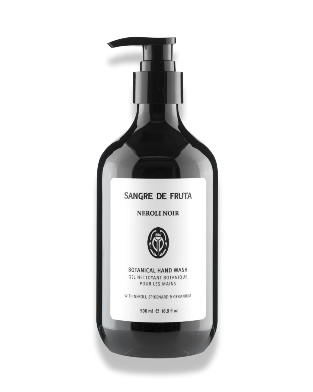 hand wash bottle on white background