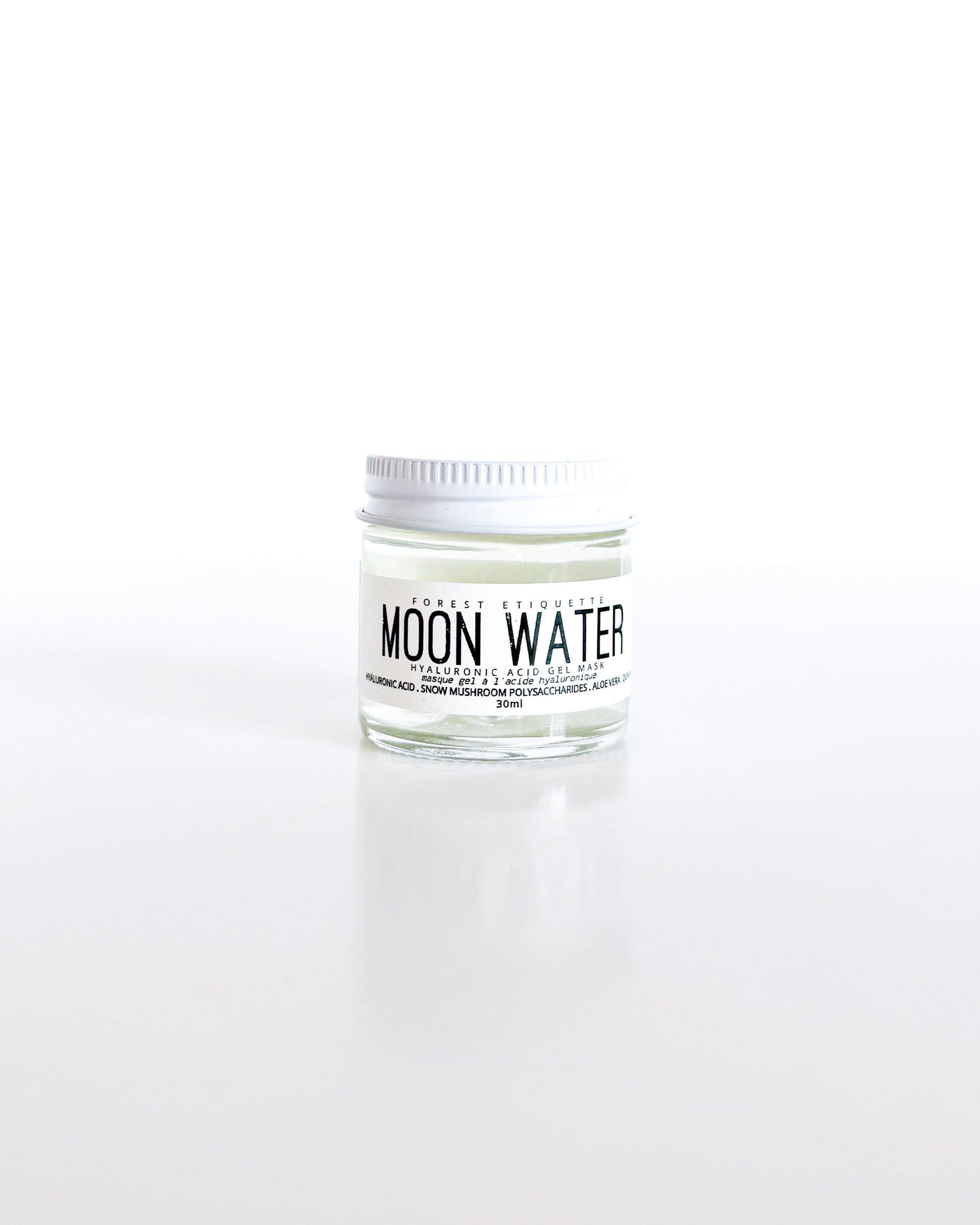 Flatlay of Moon Water Hyaluronic Gel Mask from Forest Etiquette