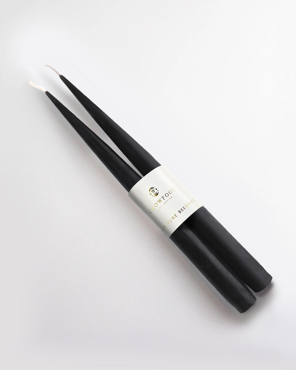 Black beeswax candles from Crowfoot Collective