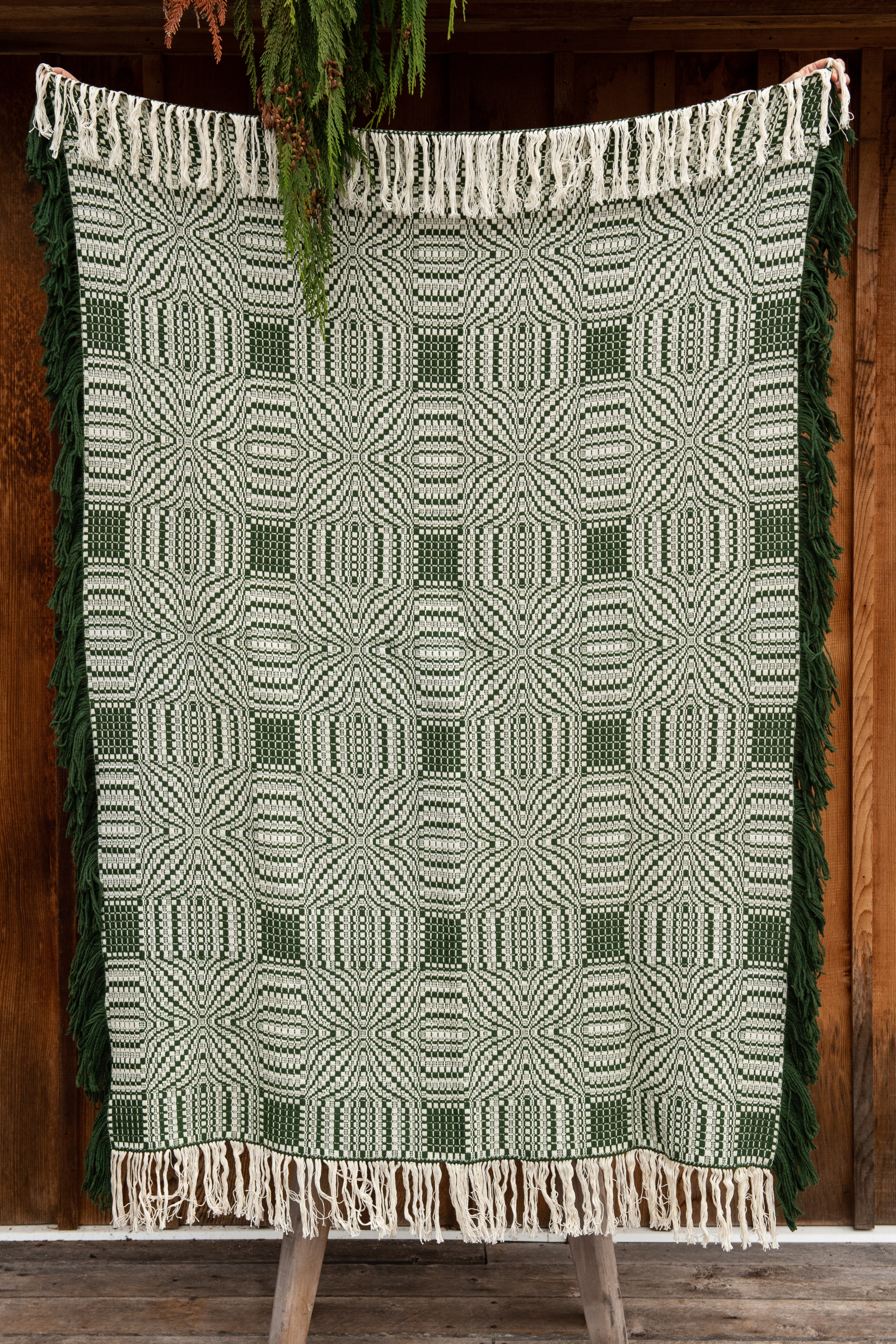 B.A. Weaving Studio Blanket green