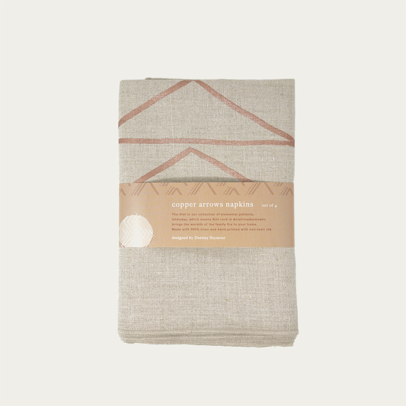 copper arrows linen napkins