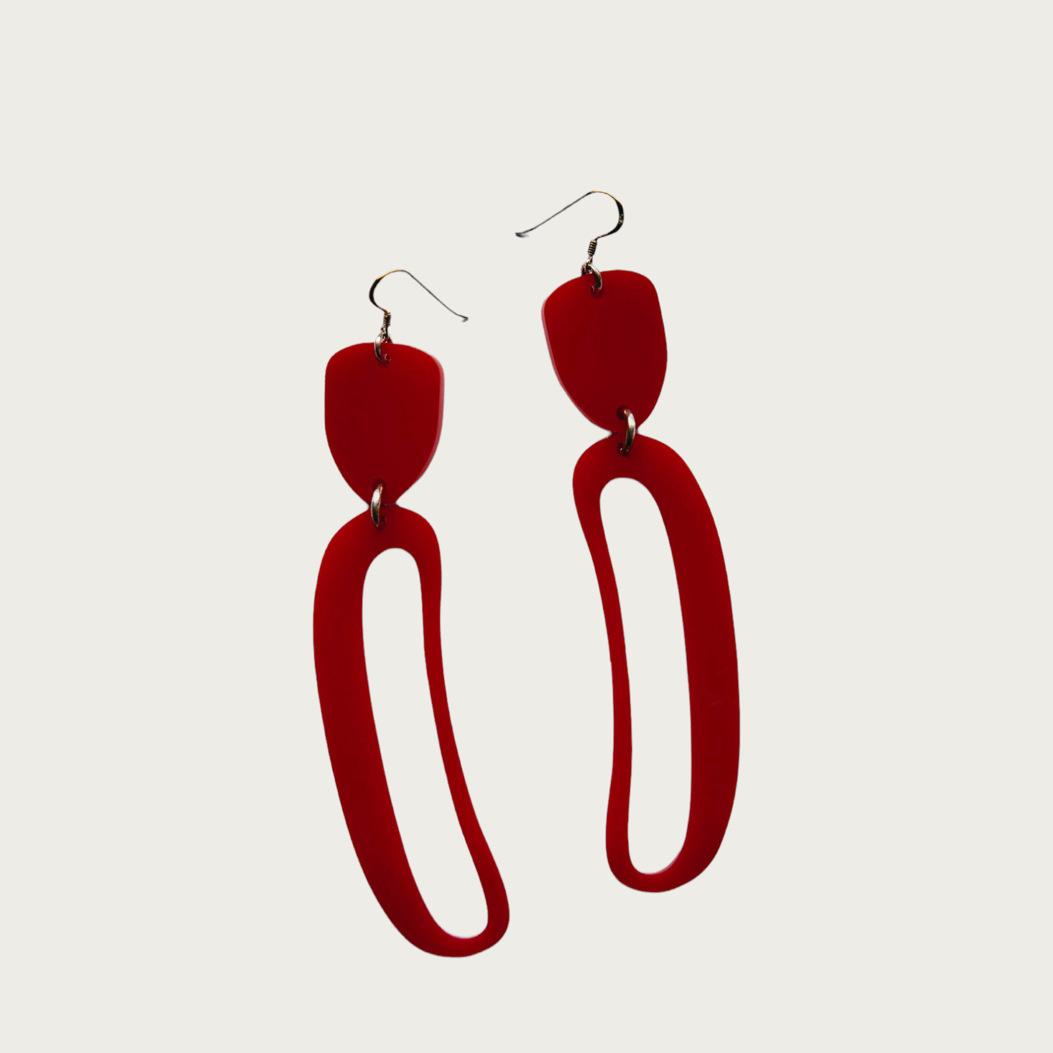 Warren Steven Scott earrings Elongated ovoid in red