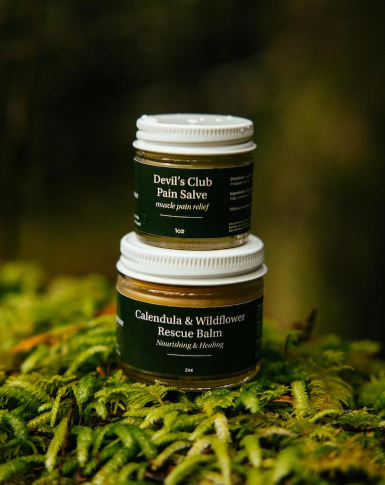 Standing Spruce calendula wildflower salve and pain salve