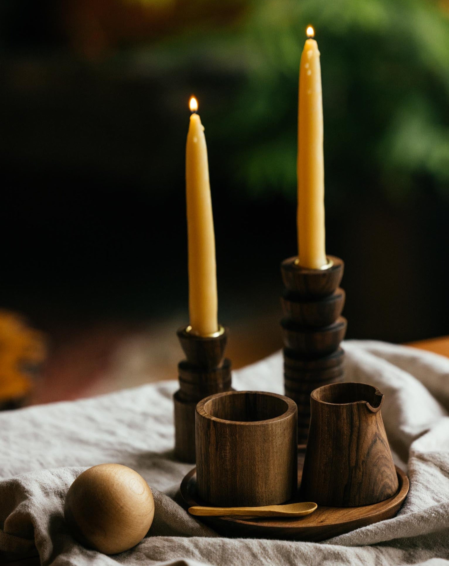 wooden candle sticks