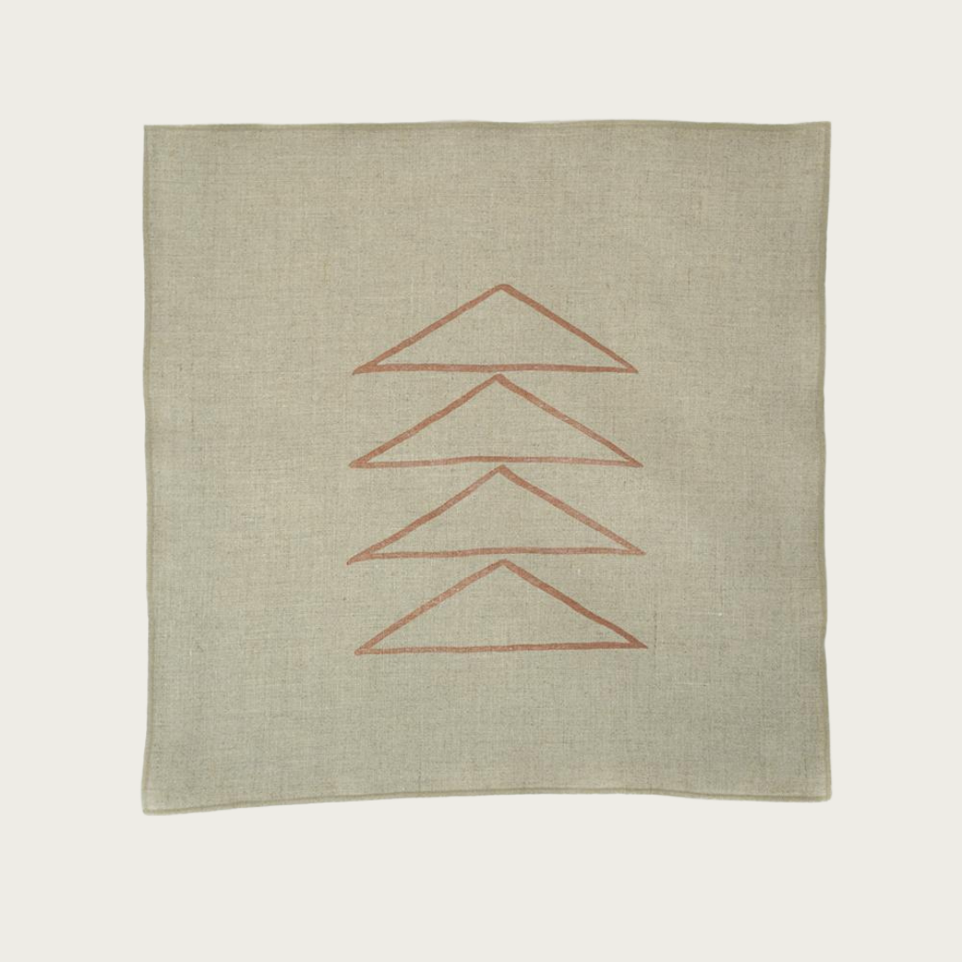 Indigo Arrows Copper Arrow linen napkins confluence Nimmo Bay