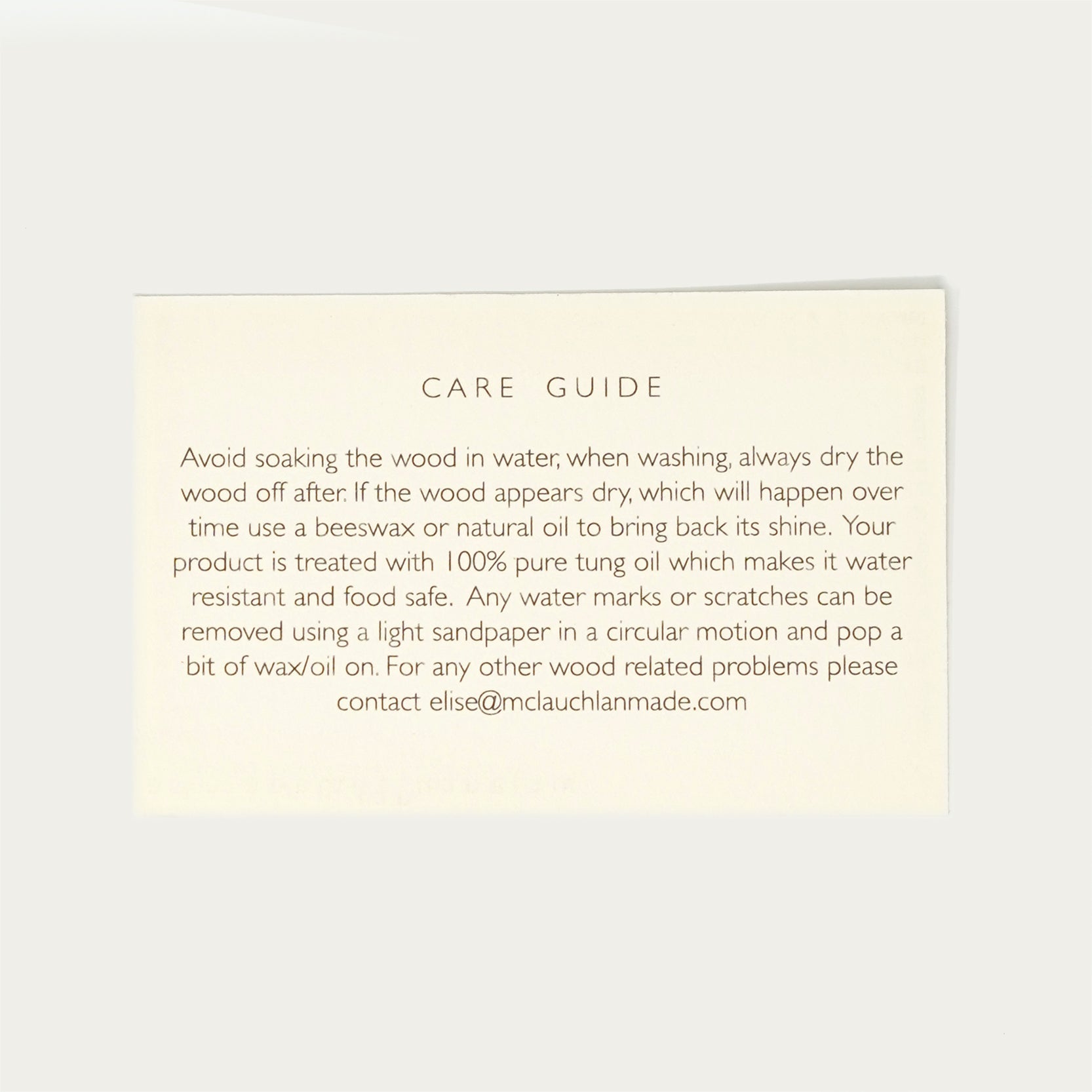 care instructions by Elise Mclachlan